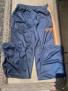 Y2K Phat Farm Baggy Sweatpants Mens M Blue Orange Track Pants Joggers Relaxed